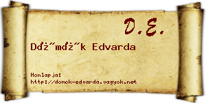 Dömök Edvarda névjegykártya